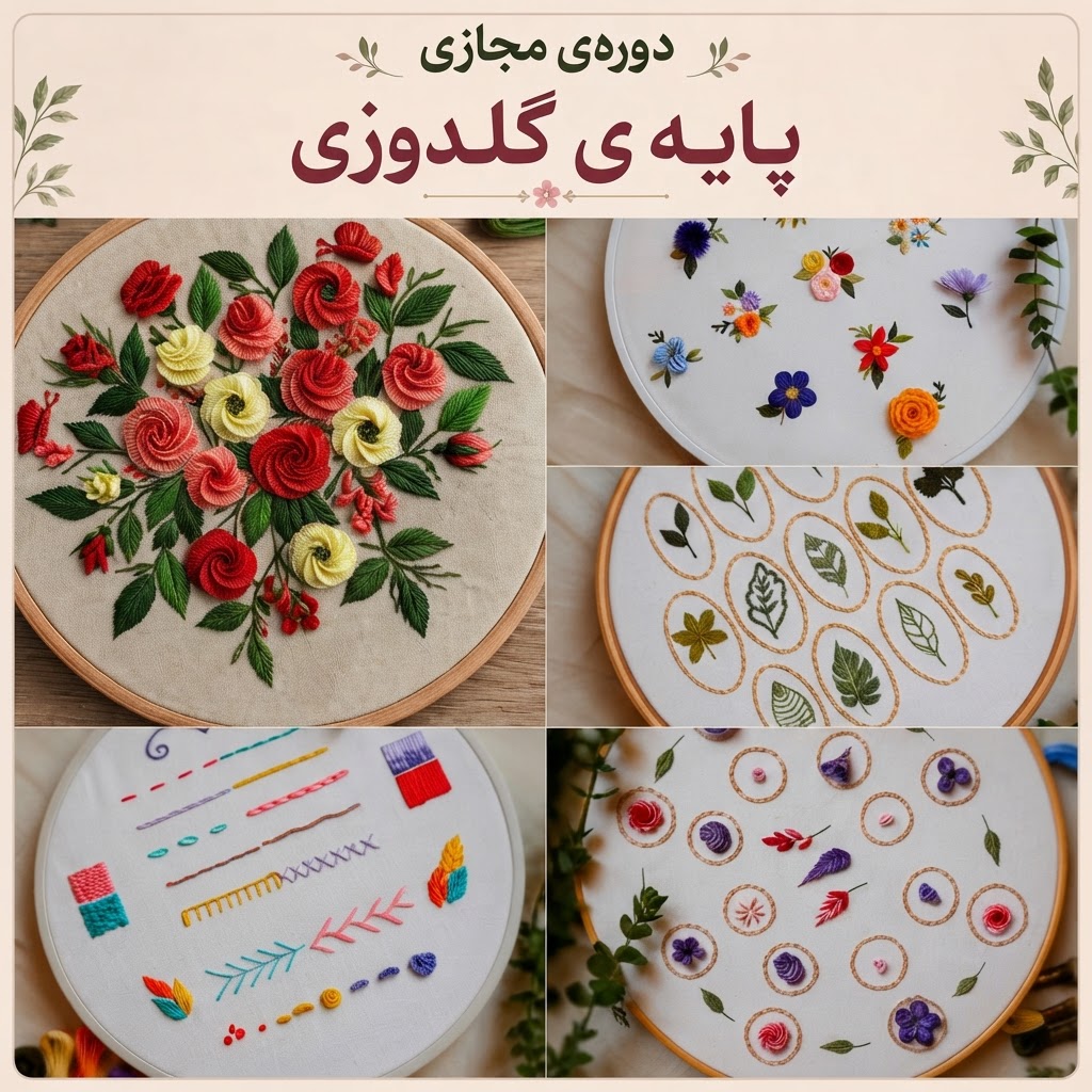 دوره ی پایه ی گلدوزی